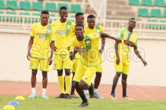 Kakamega Homeboyz FC players training for CAF Confederation Cup