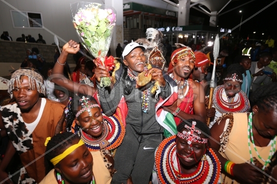 Team Kenya arrive from Budapest Hungary