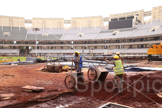 CAF PRESIDENT DR. PATRICE MOTSEPE INSPECT STADIUM