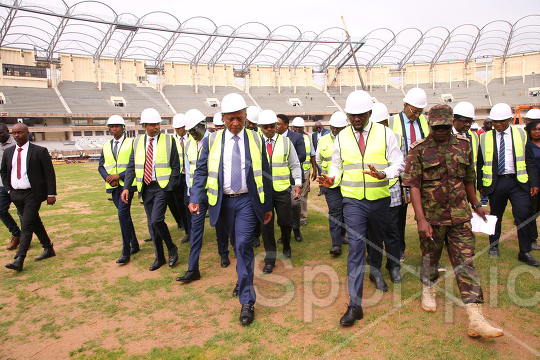 CAF PRESIDENT DR. PATRICE MOTSEPE INSPECT STADIUM