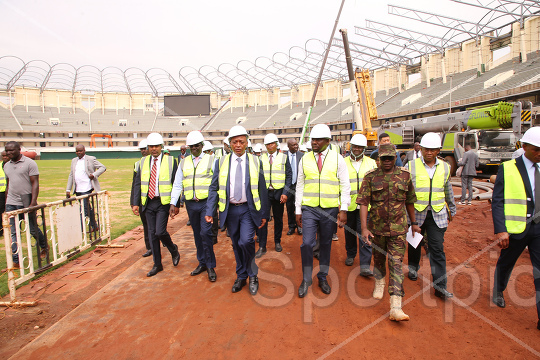 CAF PRESIDENT DR. PATRICE MOTSEPE INSPECT STADIUM