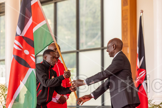 PRESIDENT HANDS OVER THE FLAG TO THE UNDER-20 MEN’S FOOTBALL T