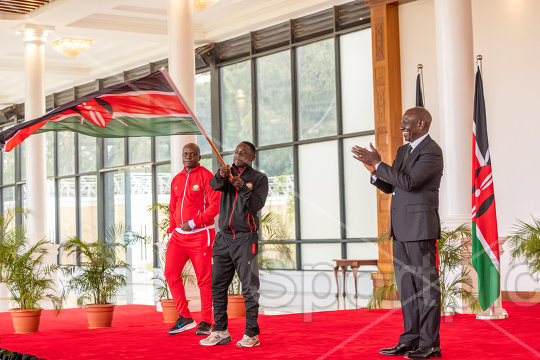 PRESIDENT RUTO HANDS OVER FLAG TO RISING STARS 