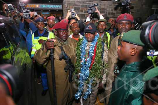 MARATHON WORLD RECORD HOLDER SEBASTIAN SAWE ARRIVE JKIA